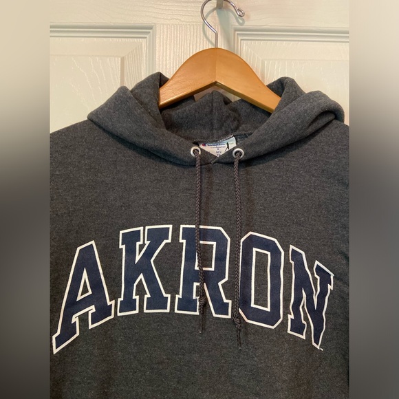 Champion University Of Akron Zips Roo Gray Size Small Hoodie Sweatshirt - Picture 3 of 4
